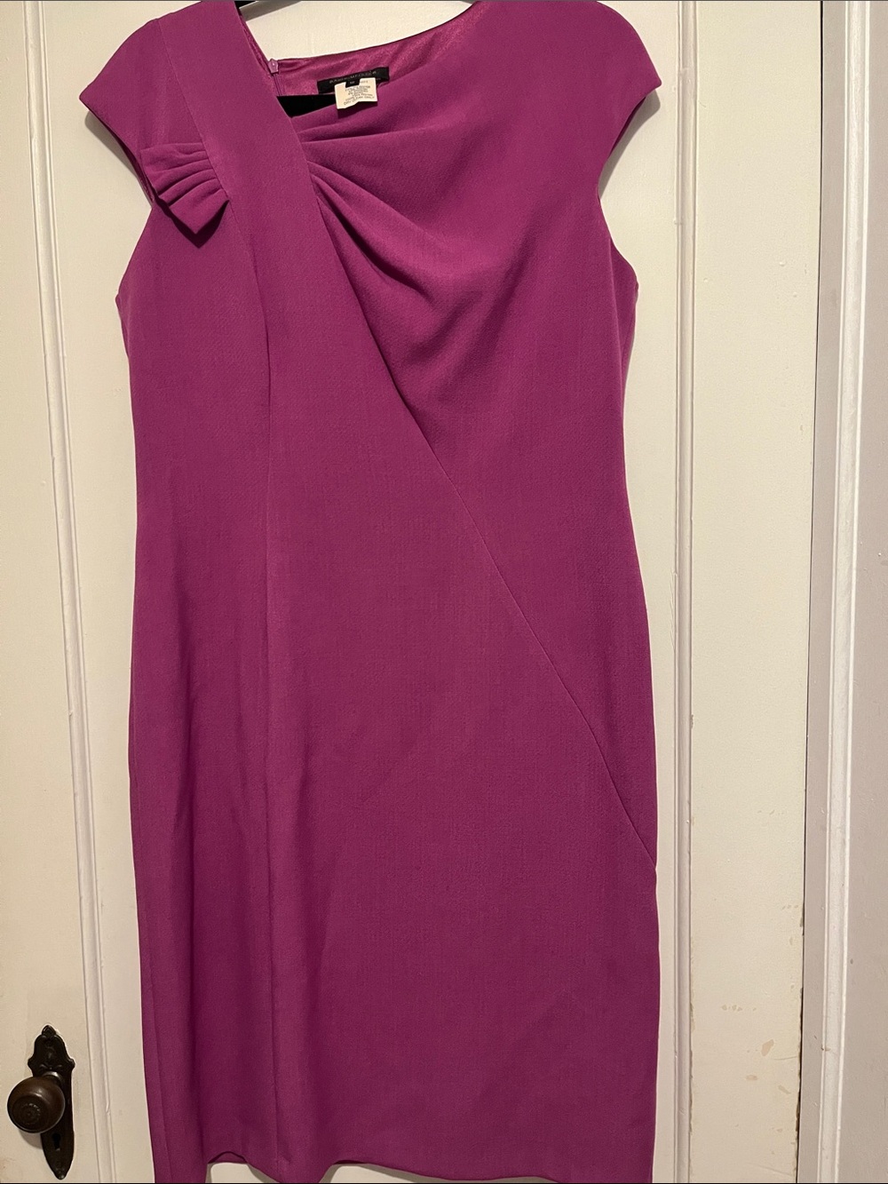 David Meister Magenta Midi Sheath Dress